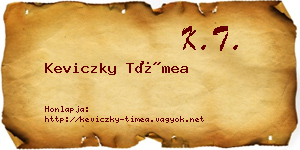 Keviczky Tímea névjegykártya