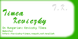 timea keviczky business card